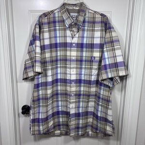 Cinch Short Sleeve Button Down Cotton Plaid Shirt Men’s XXL Western Cowboy